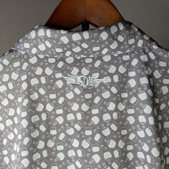 Straight Down Polo Shirt Mens Xlarge Gray Golf Performance Stretch Fiddlesticks - Picture 4 of 8